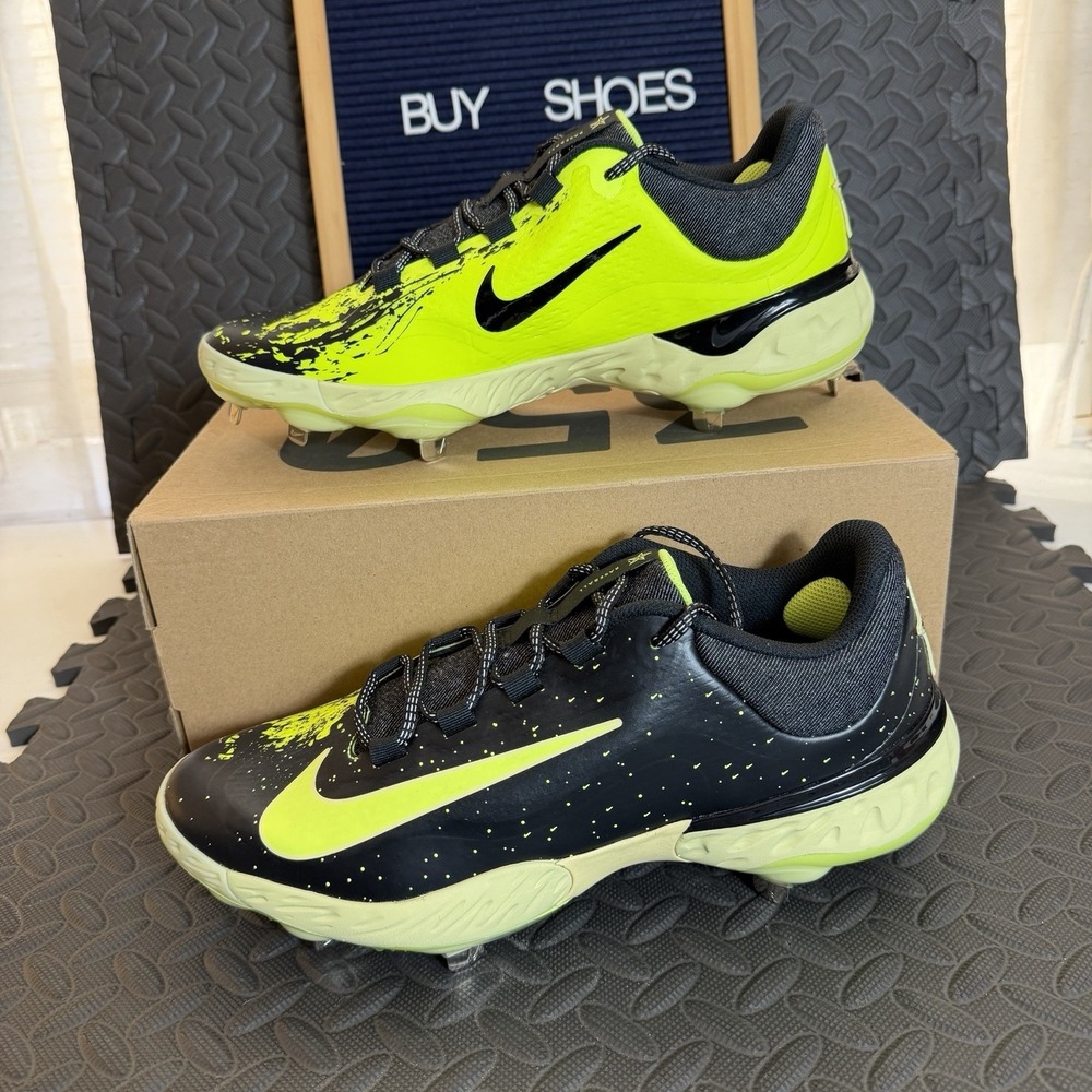 Nike Alpha Huarache Elite Low Baseball Cleats‎ Black Neon Size 11 (FZ7345-001)